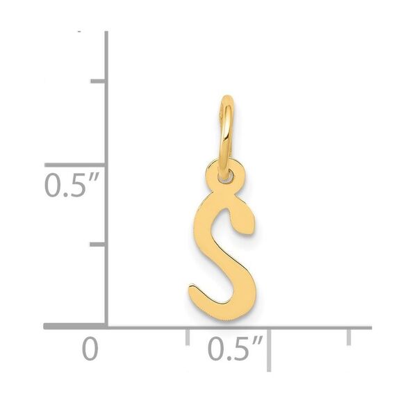 Kazi Luxury 14k Yellow Gold Small Slanted Block Letter Initial Charm - Picture 3 of 3